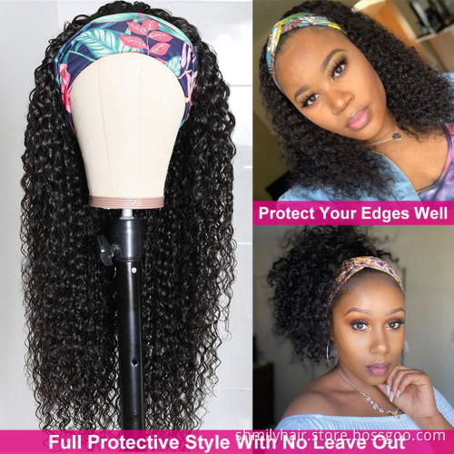 Wholesale Headband Wig Human Hair For Black Women,Remy Human Hair Headband Wig,Headband Kinky Ponytail Human Hair Wig